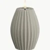 Handgemaakte LED kaars Round Stripe, H 10 cm