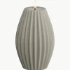 Handgemaakte LED kaars Round Stripe, H 15 cm