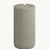 Handgemaakte LED kaars Solid Stripe, H 15 cm