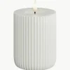 Handgemaakte LED kaars Solid Stripe, H 10 cm