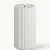 Handgemaakte LED kaars Solid Stripe, H 15 cm