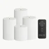 Handgemaakte LED kaarsen Real Flame met afstandsbediening, set van 5