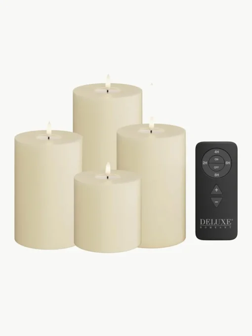 Handgemaakte LED kaarsen Real Flame met afstandsbediening, set van 5