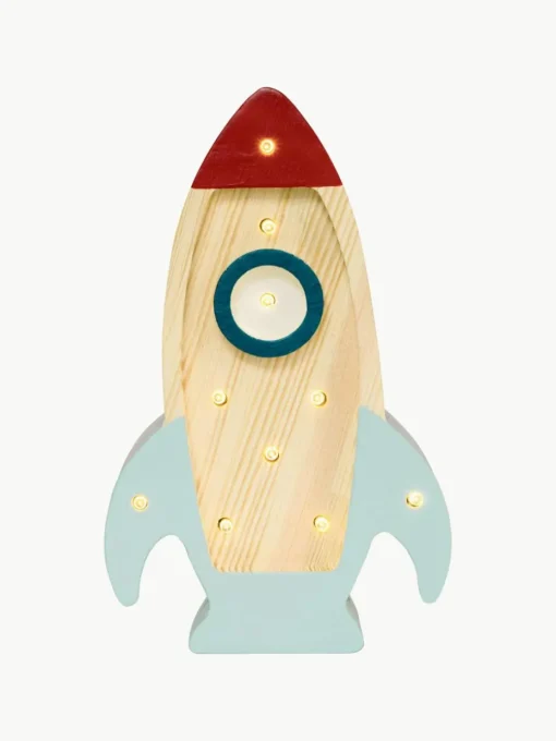 Handgemaakte LED-kinderlamp Space Rocket Mini met timerfunctie en afstandsbediening, dimbaar