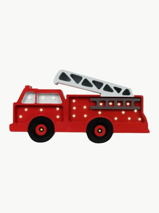Handgemaakte LED-kinderlamp Fire Truck met timerfunctie en afstandsbediening, dimbaar