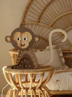 Handgemaakte LED-kinderlamp Monkey met timerfunctie en afstandsbediening, dimbaar