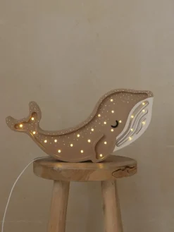 Handgemaakte LED-kinderlamp Whale met timerfunctie en afstandsbediening, dimbaar