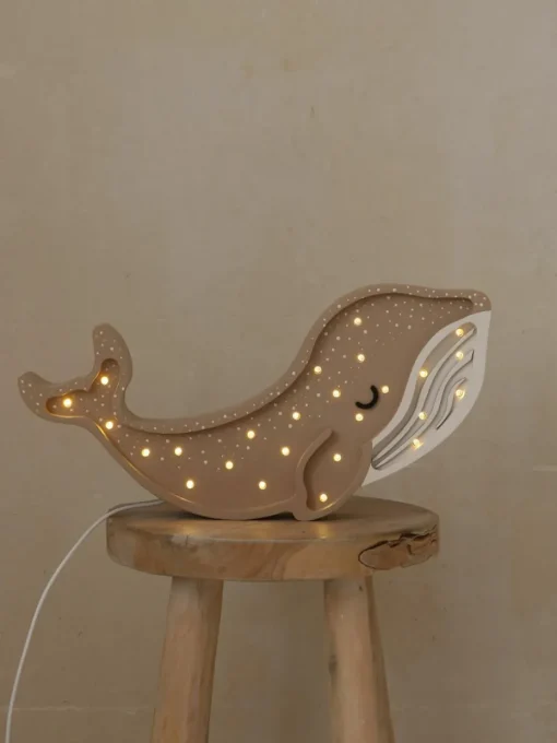 Handgemaakte LED-kinderlamp Whale met timerfunctie en afstandsbediening, dimbaar