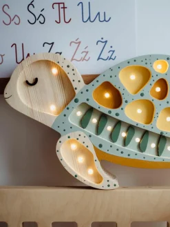 Handgemaakte LED-kinderlamp Turtle met timerfunctie en afstandsbediening, dimbaar