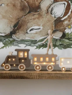 Handgemaakte LED-kinderlamp Train met timerfunctie en afstandsbediening, dimbaar