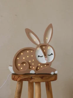 Handgemaakte LED-kinderlamp Bunny met timerfunctie en afstandsbediening, dimbaar