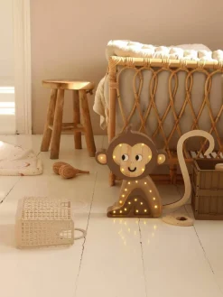 Handgemaakte LED-kinderlamp Monkey met timerfunctie en afstandsbediening, dimbaar