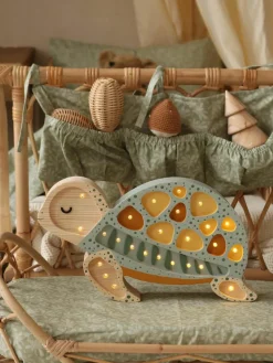 Handgemaakte LED-kinderlamp Turtle met timerfunctie en afstandsbediening, dimbaar