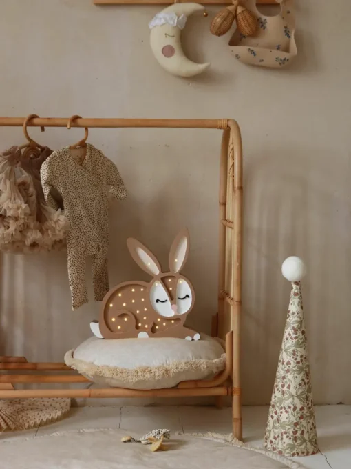 Handgemaakte LED-kinderlamp Bunny met timerfunctie en afstandsbediening, dimbaar