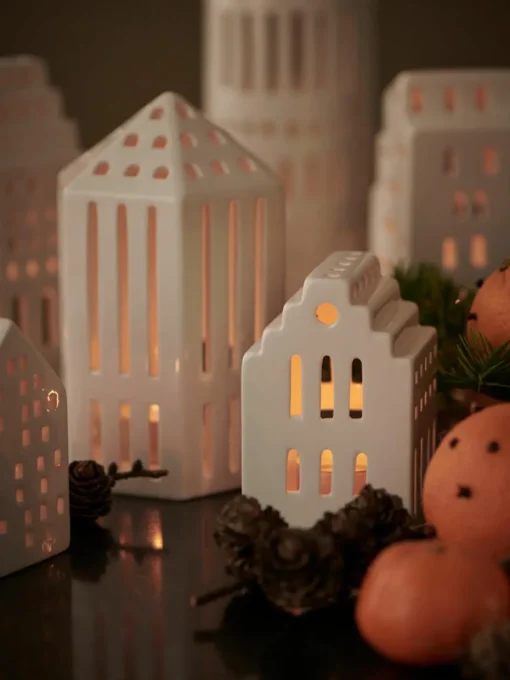 Handgemaakte lichthuisje Urbania van keramiek