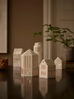 Handgemaakte lichthuisje Urbania van keramiek