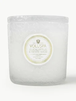 Handgemaakte 3-lonts geurkaars Maison Blanc (eucalyptus, kardemom, saliekleurig & hinoki-schors)