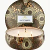 Handgemaakte 3-lonts geurkaars Japonica Collection (amberhars, sandelhout, cederhout & vanilleorchidee)