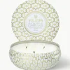 Handgemaakte 3-lonts geurkaars Maison Blanc (eucalyptus, kardemom, saliekleurig & hinoki-schors)