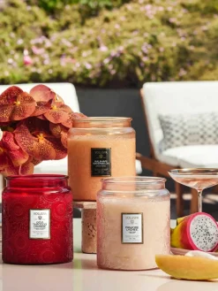 Handgemaakte 2-lonts geurkaars Japonica Collection (goji bes, mango & tarocco sinaasappel)