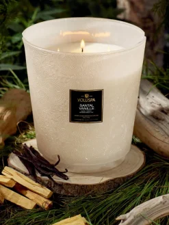 Handgemaakte 5-lonts geurkaars Japonica Collection (amberhars, sandelhout, cederhout & vanille orchidee)