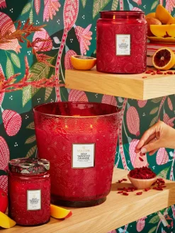 Handgemaakte 5-lonts geurkaars Japonica Collection (goji bes, mango & tarocco sinaasappel)