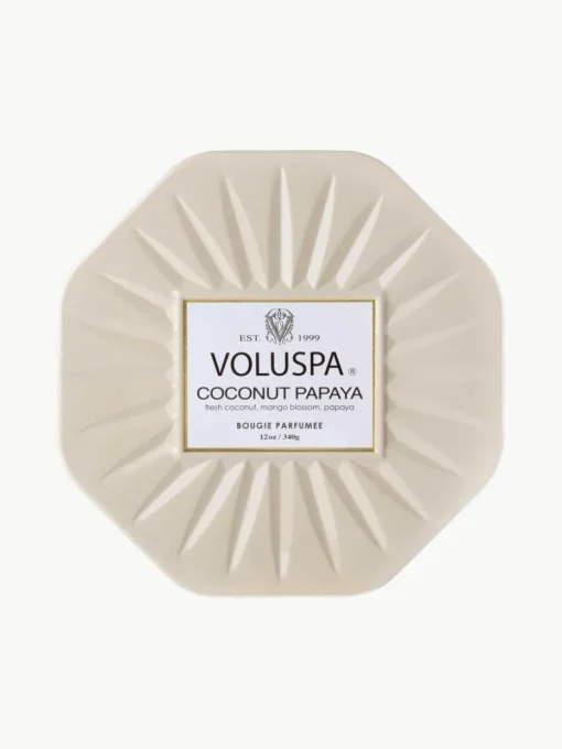 Handgemaakte 3-lonts geurkaars Bougie Parfumee (kokosnoot, mangobloesem & papaja)