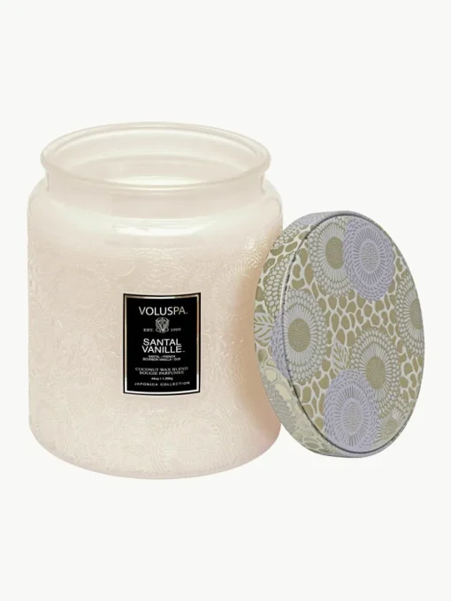 Handgemaakte 2-lonts geurkaars Japonica Collection (santal, bourbon vanilla & oud)
