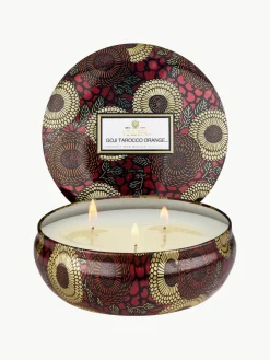 Handgemaakte 3-lonts geurkaars Japonica Collection (gojibessen, mango & tarocco sinaasappel)