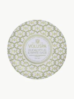 Handgemaakte 3-lonts geurkaars Maison Blanc (eucalyptus, kardemom, saliekleurig & hinoki-schors)