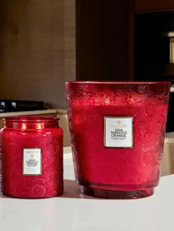 Handgemaakte 5-lonts geurkaars Japonica Collection (goji bes, mango & tarocco sinaasappel)