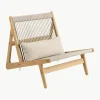 Handgemaakte loungefauteuil MR01 Initial van eikenhout met stoelkussen