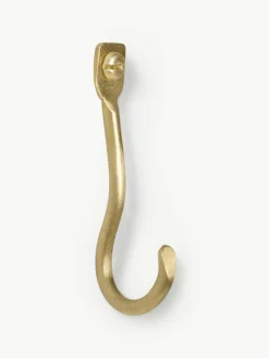 Handgemaakte messing wandhaken Curvature, 3 stuks