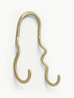 Handgemaakte messing wandhaak Curvature