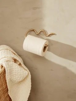 Handgemaakte metalen wandtoiletrolhouder Curvature