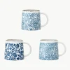 Handgemaakte mokken Molly met bloemmotief, set van 3