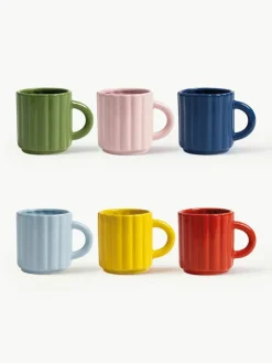 Handgemaakte mokken Tube, set van 6
