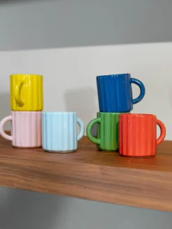 Handgemaakte mokken Tube, set van 6