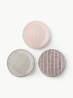 Handgemaakte ontbijtborden Maya met speels patroon, set van 3