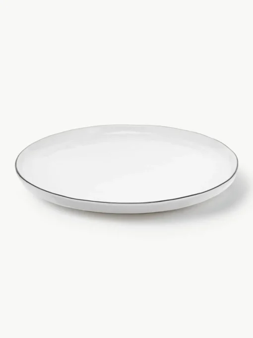 Handgemaakte ontbijtborden Salt van porselein, 4 stuks