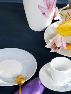 Handgemaakte ontbijtborden Cosmopolitan van porselein, 2 stuks