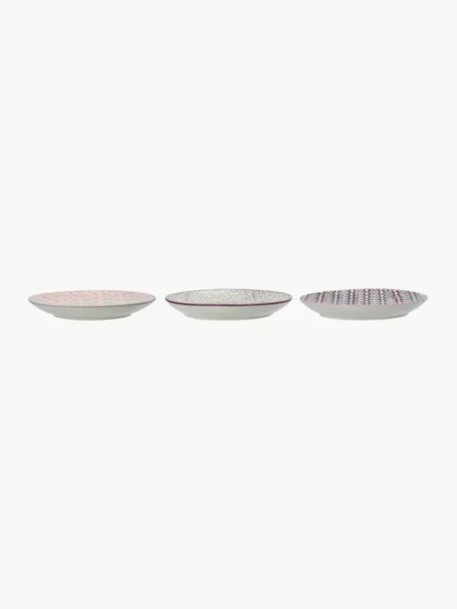 Handgemaakte ontbijtborden Maya met speels patroon, set van 3