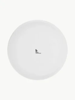 Handgemaakte ontbijtborden Salt van porselein, 4 stuks