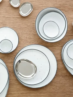 Handgemaakte ontbijtborden Salt van porselein, 4 stuks