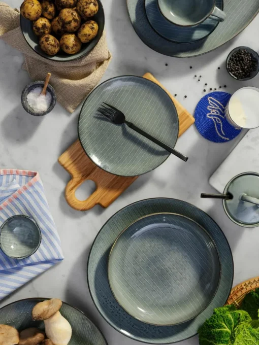 Handgemaakte ontbijtset Nordic Sea, 4 personen (12-delig)