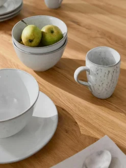 Handgemaakte ontbijtset Nordic Sand, 4 personen (12-delig)