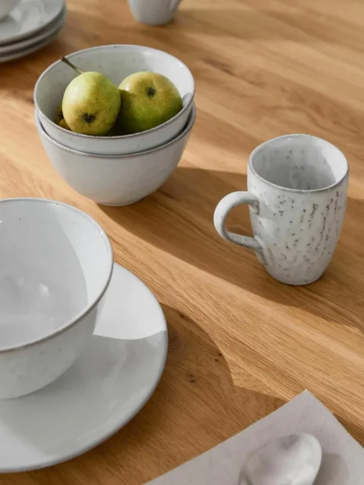 Handgemaakte ontbijtset Nordic Sand, 4 personen (12-delig)