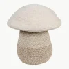 Handgemaakte opbergmand Mushroom met deksel, H 27 cm