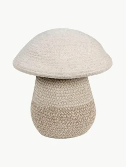 Handgemaakte opbergmand Mushroom met deksel, H 27 cm