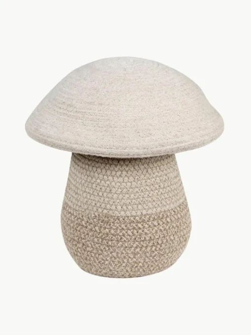 Handgemaakte opbergmand Mushroom met deksel, H 27 cm